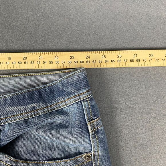 Royal Blue Jeans Mens 48X28 Relaxed Fit Blue Denim Light Wash Distressed - Picture 11 of 13